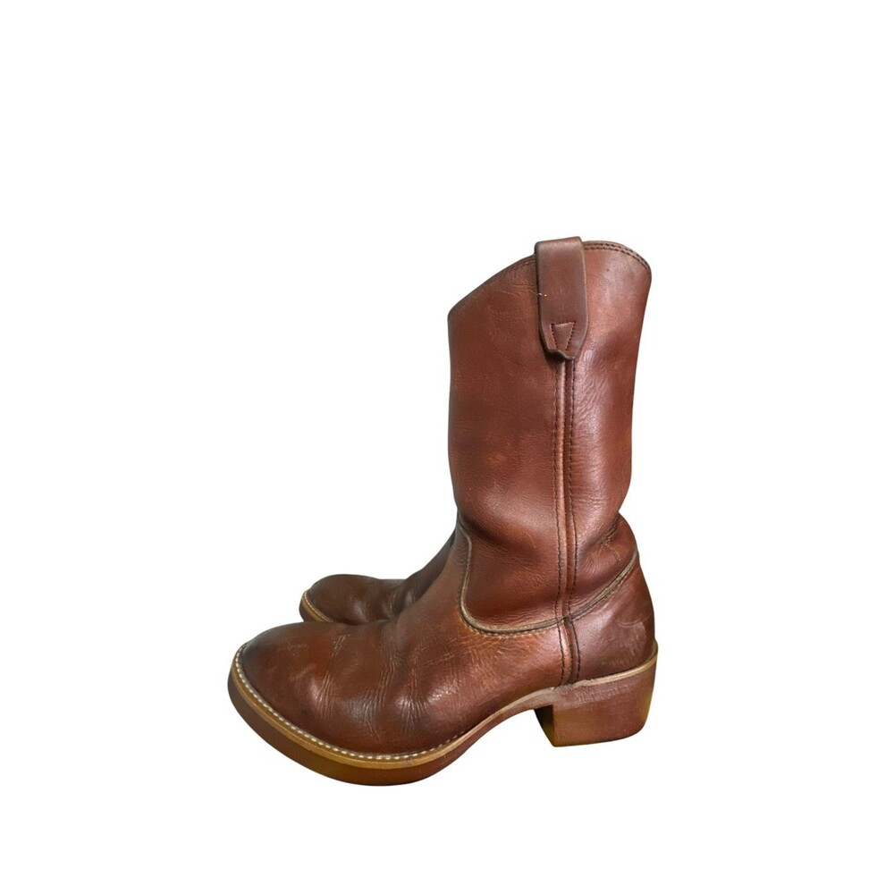 Vintage Georgia Giant Western Cowboy Boots 9 EE Oil Resistant USA Made Brown